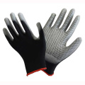 Polyester Liner Knit Handgelenk Schwarz PU Coated Handschuh